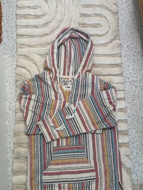 Beach Life Striped Hoodie Sweater — Multicolor